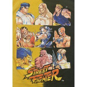 Men's Small Green/Yellow Street Fighter T-Shirt Squad Cast Capcom Classic